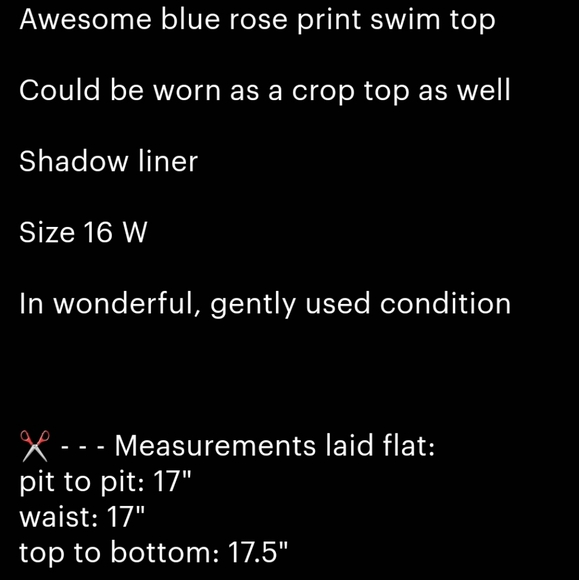 DELTA BURKE BRIGHT BLUE FLOWERS PIXEL SWIM TANK CROP TOP TANKINI PLUS VINTAGE 16 - Picture 5 of 5